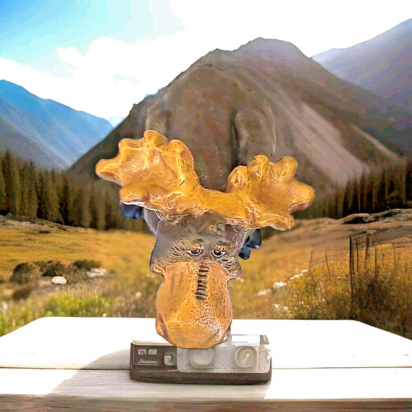 Brown PAWS & CLAWS 4.5" Humor Sitting Wild Moose Figurine - Picture 7 of 7